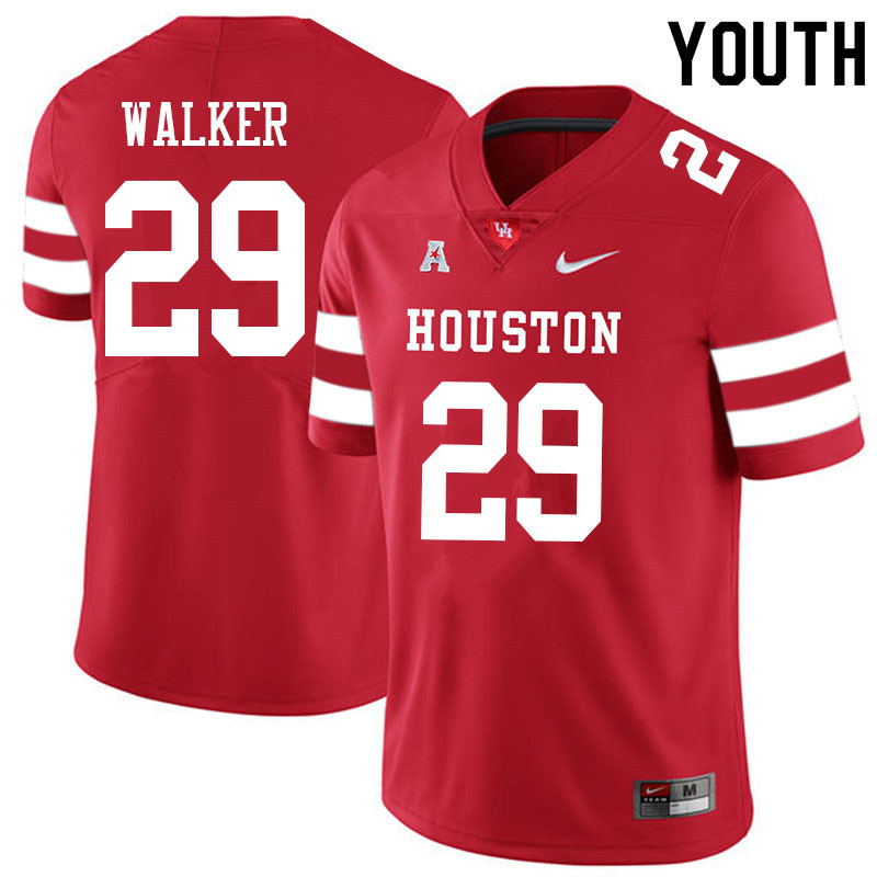 Youth #29 Kelan Walker Houston Cougars College Football Jerseys Sale-Red - Click Image to Close